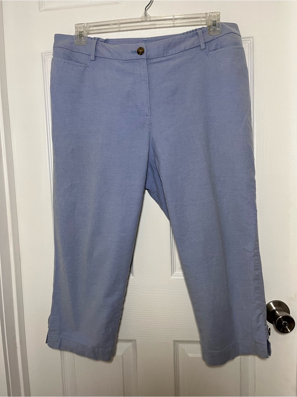 Talbots Light Blue Cotton Blend Oxford Cloth Skimmer Pants